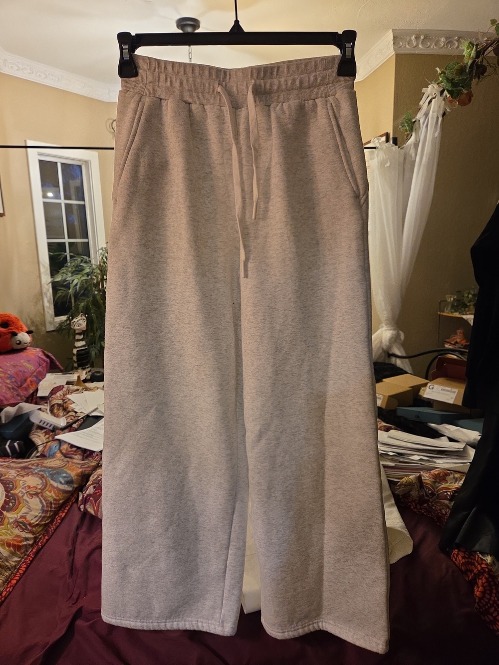 Casual Light Gray Relaxed Joggers with Drawstring Waist